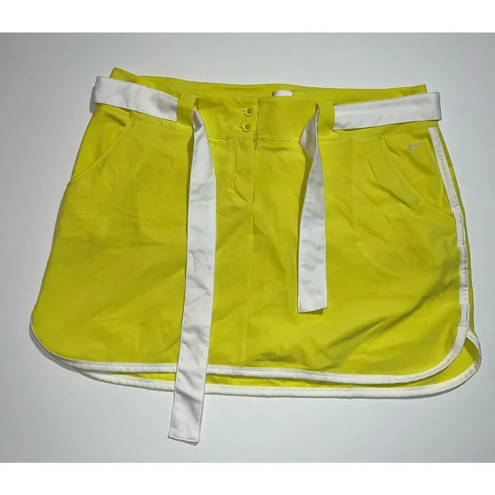 Nike golf tour performance dri-fit women’s yellow & white skirt